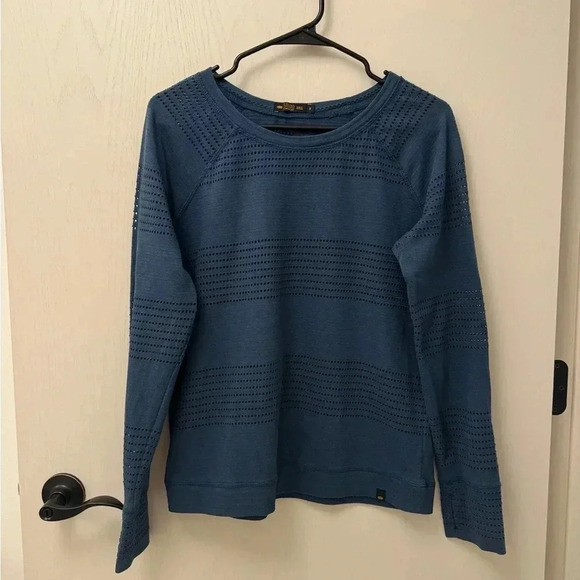 Energy Zone Tops - Studio by energy zone blue eyelet long sleeve athletic workout top size medium